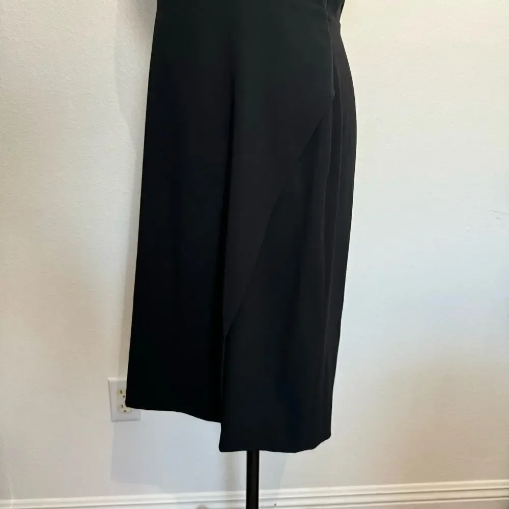 M.M. Lafleur Dress‎ Short Sleeve Cross Wrap Front Black Size 10